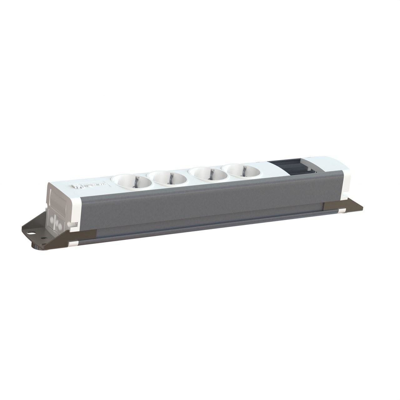 MMCONECTA - Regleta Easyblock MAGNET 4 schukos huecos blanco nieve