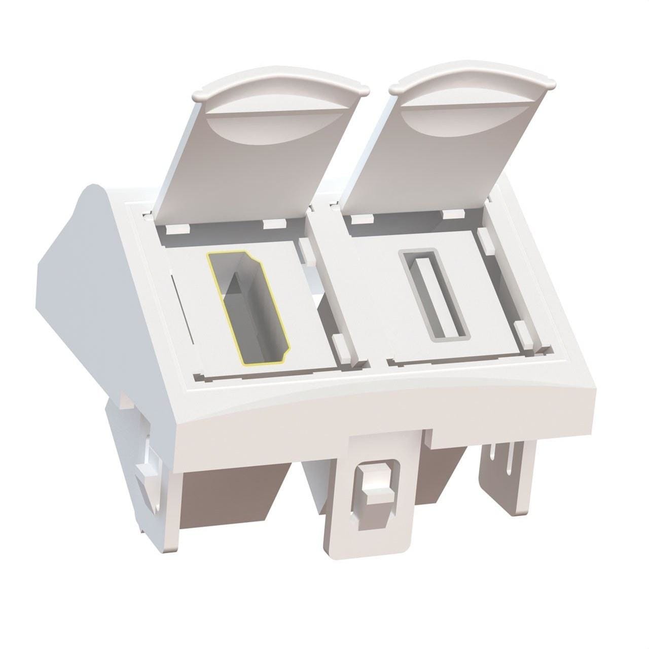 MMCONECTA - Módulo inclinado 45x45 HDMI/USB H - H grafito