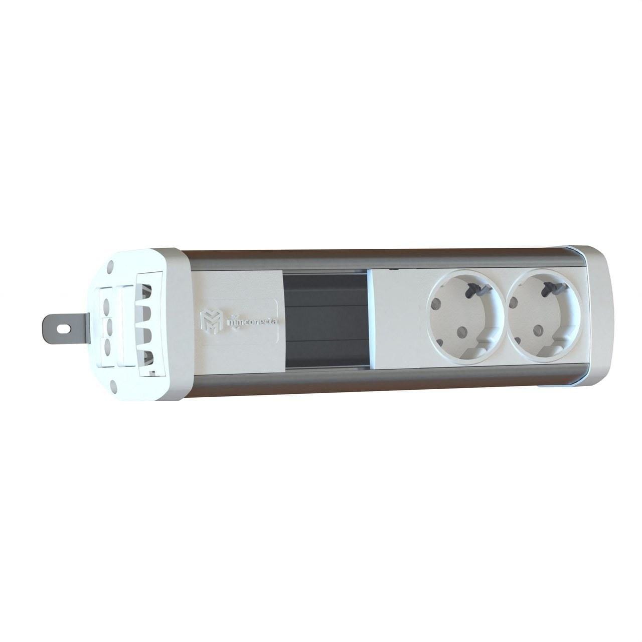 MMCONECTA - Regleta Easyblock ONE 2 schukos huecos blanco nieve