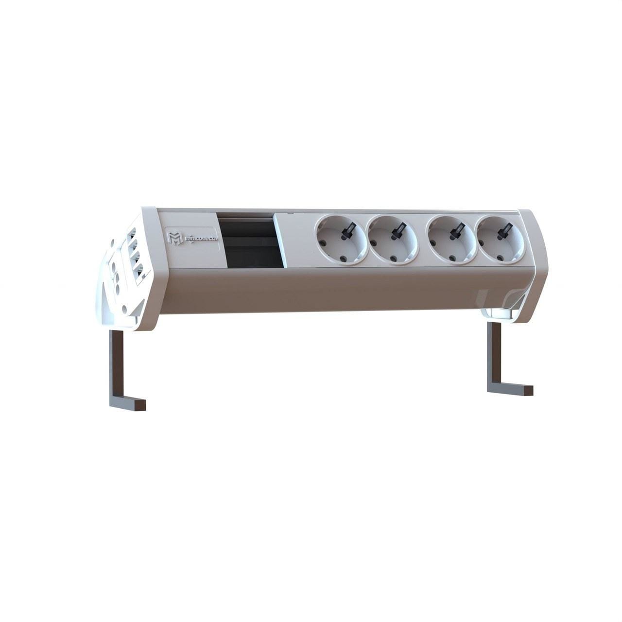 MMCONECTA - Regleta Easyblock OVER 4 schukos huecos blanco nieve