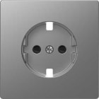 Schneider Electric - Tapa para base schuko 16A D-LIFE de color aluminio en policarbonato mate