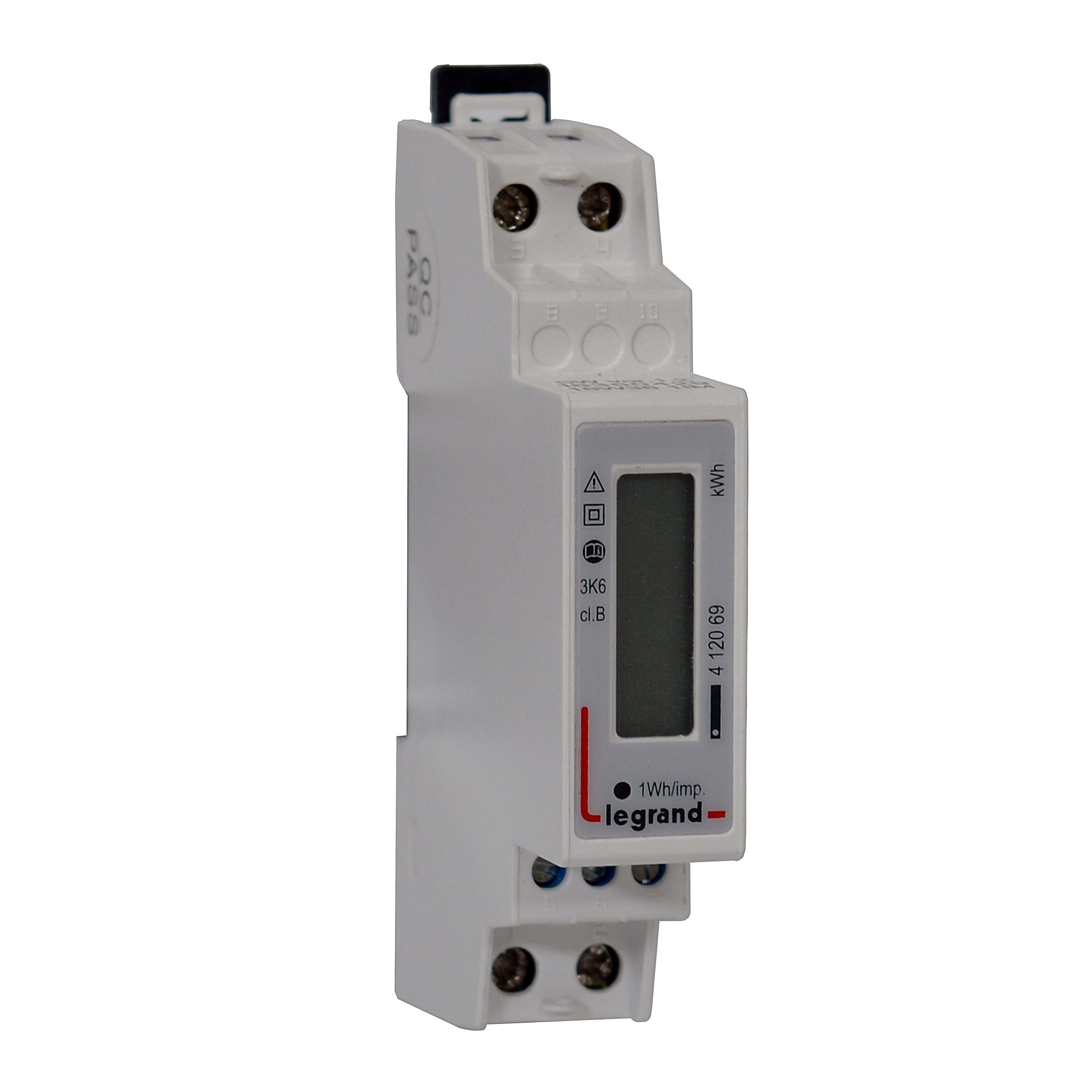LEGRAND - Contador de energía monofásico EMDX³ - MID - conexión directa 45A - 1 módulo