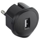 LEGRAND - Accesorio toma USB 5V 1,5A. 2P 10A, tamaño reducido. Negro
