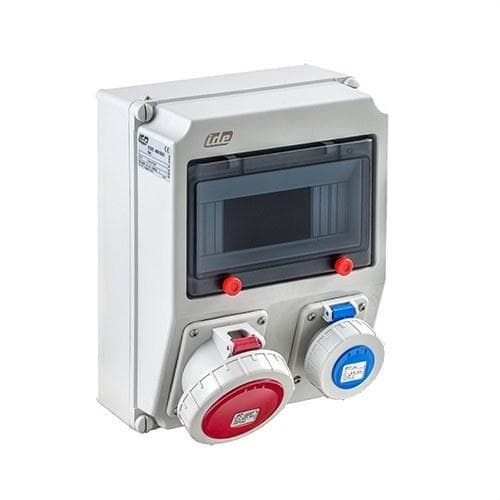 IDE - Cofret IP67 9 módulos 1-3P+neutro+tierra 32A 1-2P+toma tierra 16A