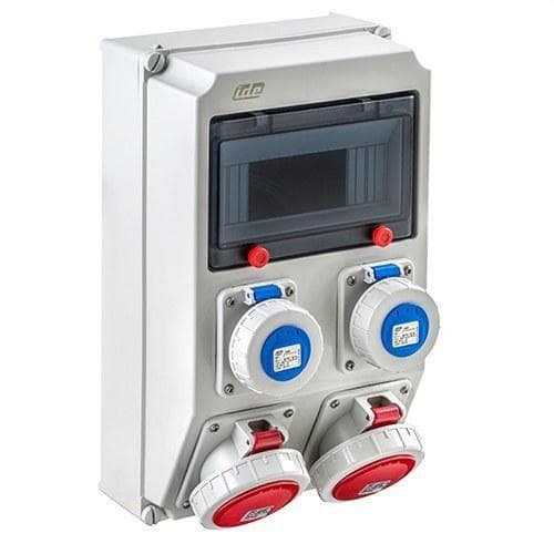 IDE - Cofret IP67 9 módulos 2-3P+neutro+tierra 16A 2-2P+toma tierra 16A