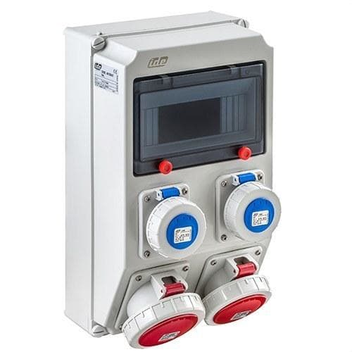 IDE - Cofret IP67 9 módulos 3 polos + neutro + toma tierra 16-32A 2-2P+toma tierra 16A