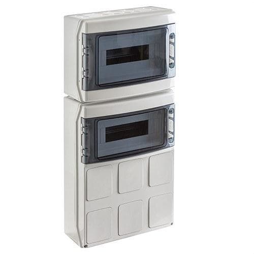 IDE - Cofret IP65 2x12 24 módulos 6 tapas barras neutro/toma