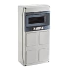 IDE - Cofret IP65 1x9 módulos de color gris 4 tapas barras neutro/toma