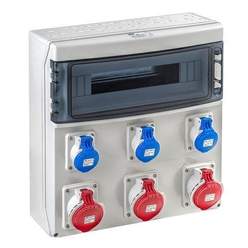 IDE - Cofret IP65 18 módulos 3-2P+tierra 16A 3-3P+tierra 32A