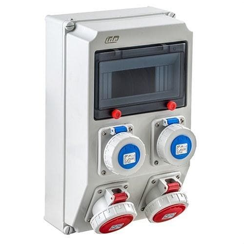 IDE - Cofret IP67 9 módulos 2-3P+tierra 16A 2-2P+toma tierra 16A