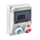 IDE - Cofret IP67 9 módulos 1-3P+tierra 16A 1-2P+toma tierra 16A