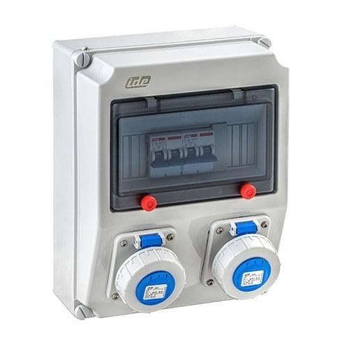 IDE - Cofret IP67 9 módulos 2-2 polos + toma tierra 16A con protección