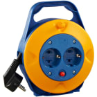 SOLERA - Enrollacable con 2 bases 2P+T, 10A 250V, 5 m de cable, 5 mm²