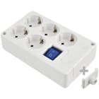 SOLERA - Base bipolar 5 toma con TT lateral 16A 250V interruptor luminoso blanco