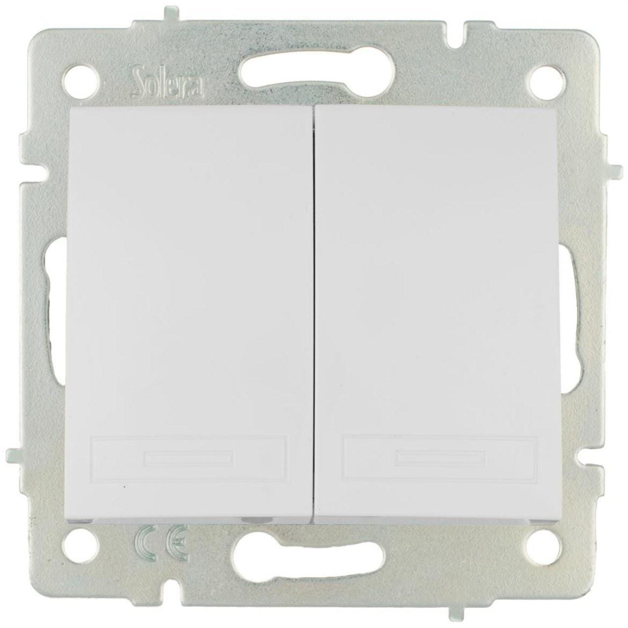 SOLERA - Conmutador interruptor doble Serie Europa 10A 250V 83x81 blanco