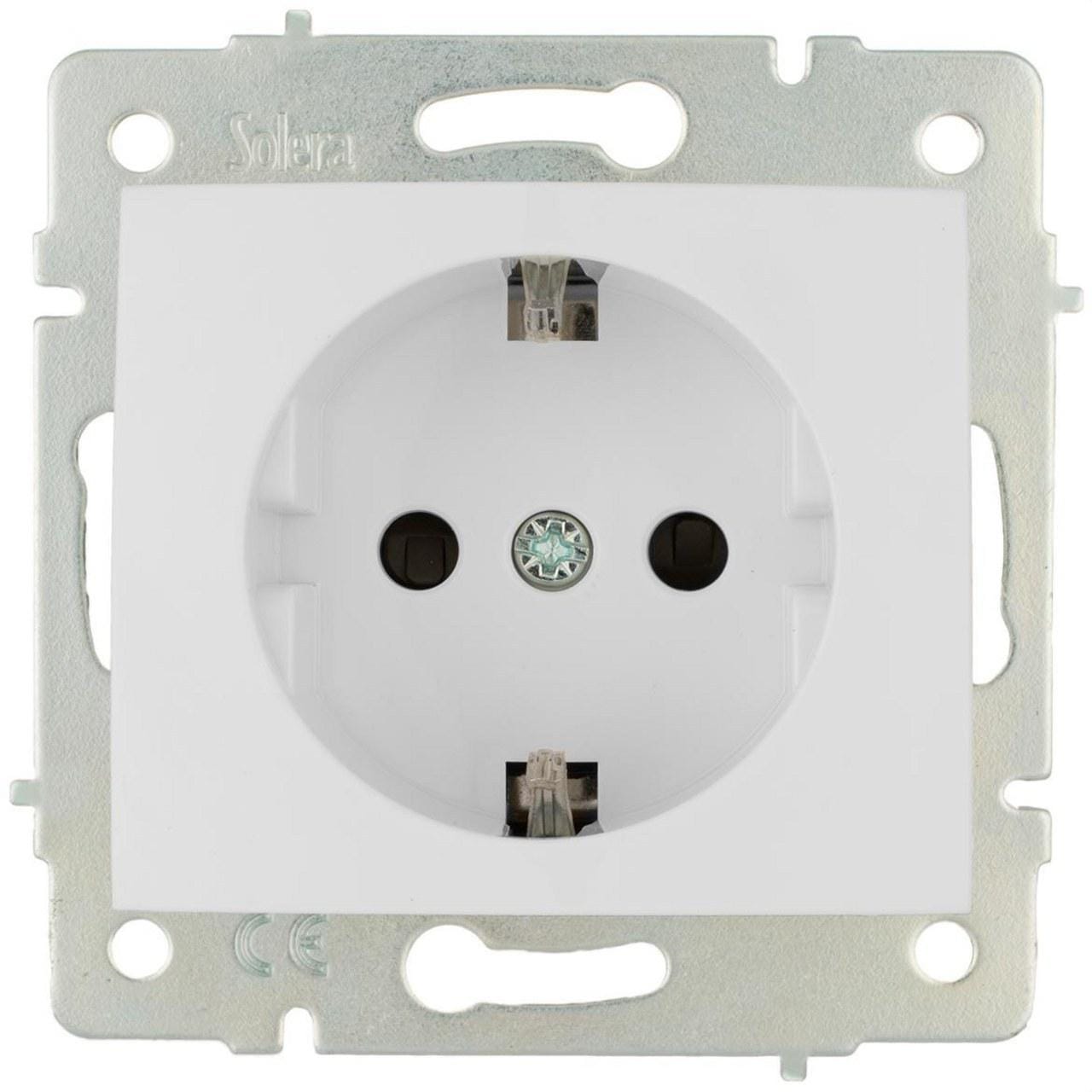 SOLERA - Base enchufe 2P+TT Serie Europa con obturador 16A 83x81 blanco