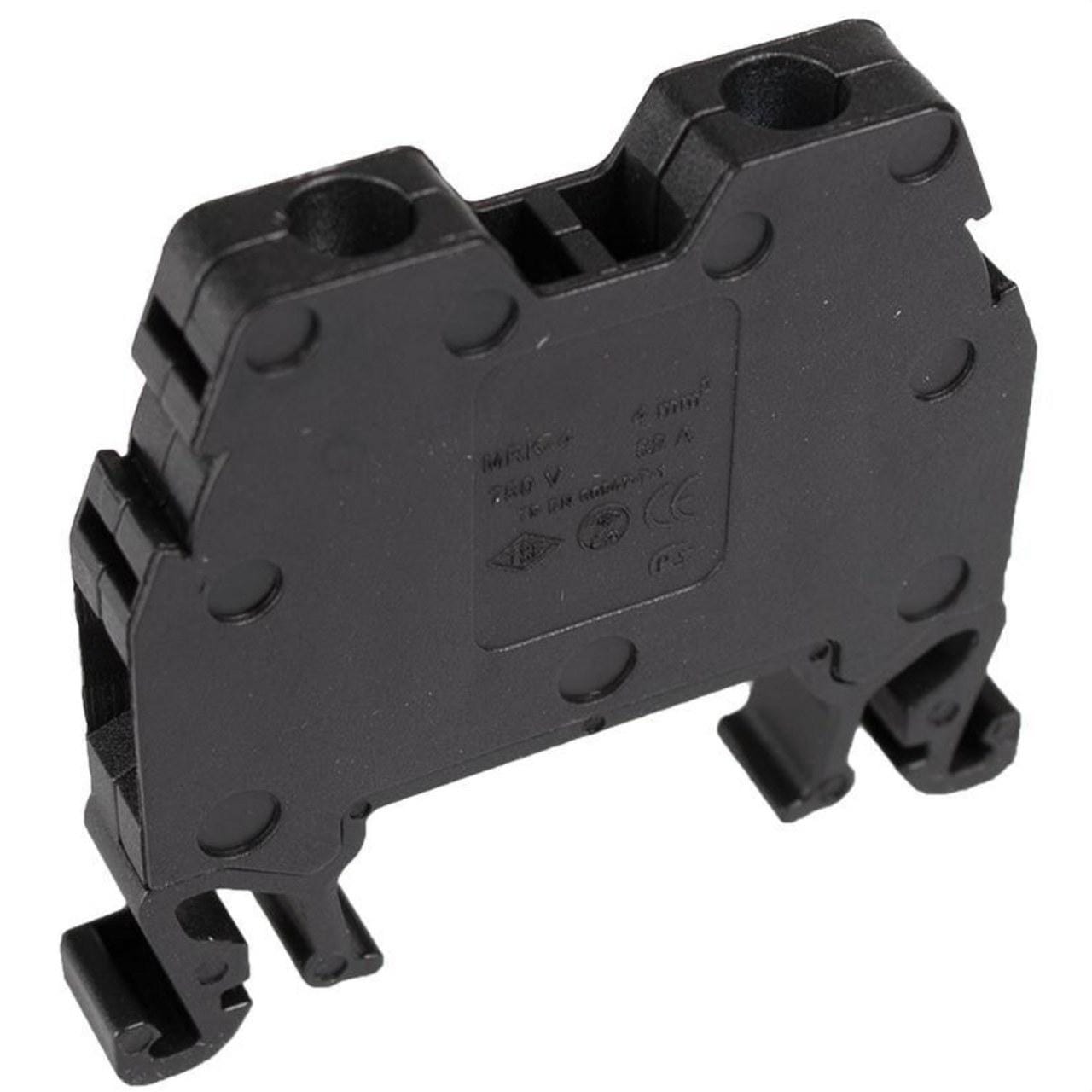 SOLERA - Borne para carril DIN 2,5mm² tornillo neutro fase negro