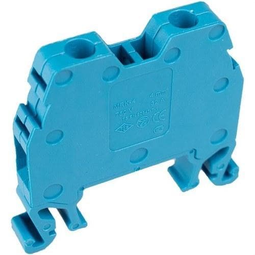 SOLERA - Borne para carril DIN 4mm² tornillo neutro fase azul