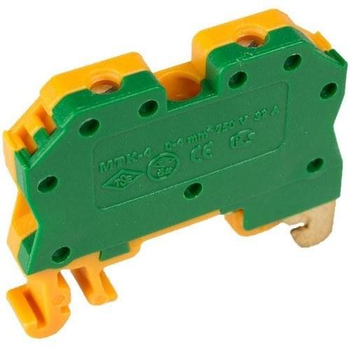 SOLERA - Borne para carril DIN 10mm² tornillo TT verde/amarillo