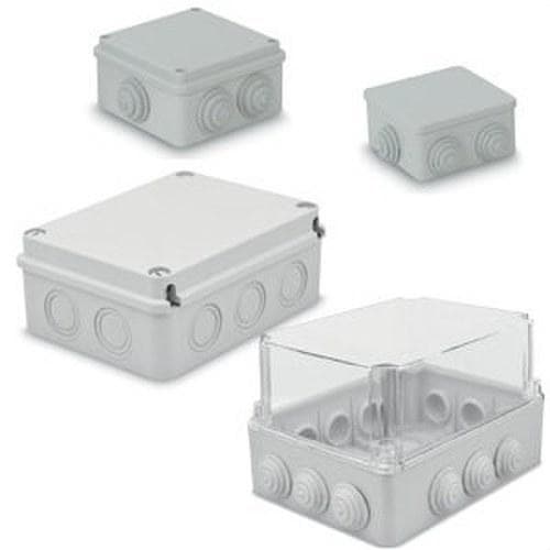 GAESTOPAS - Caja estanca ciega 400x300x130mm gris tapa transparente