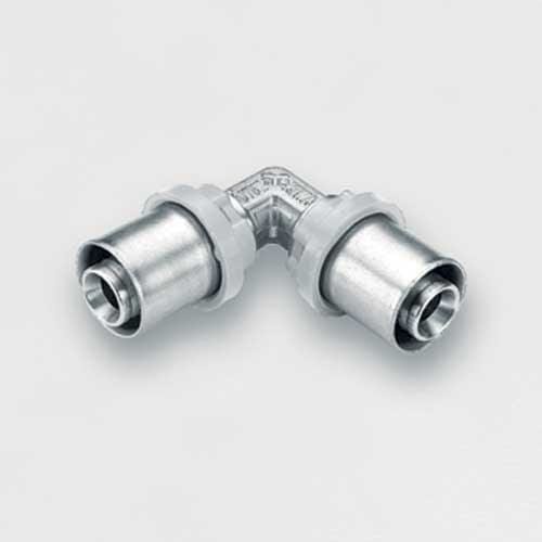TIEMME - Racor codo doble 1653SN diámetro 20x20mm gama estañada para tubo multicapa