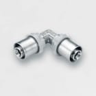 TIEMME - Racor codo doble 1653SN diámetro 32x32mm gama estañada para tubo multicapa