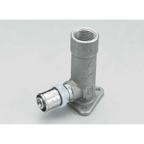 TIEMME - Codo 90° 1656XLSN con base 3 orificios de cuello largo 16x1/2" 77mm gama estañada para tubo multicapa