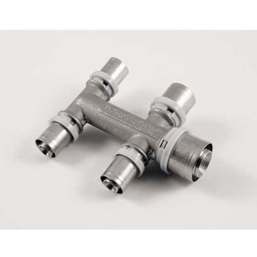 TIEMME - Distribuidor 1688SN 20-20-16-16-16mm estañado 5 vías de prensar para tubo multicapa