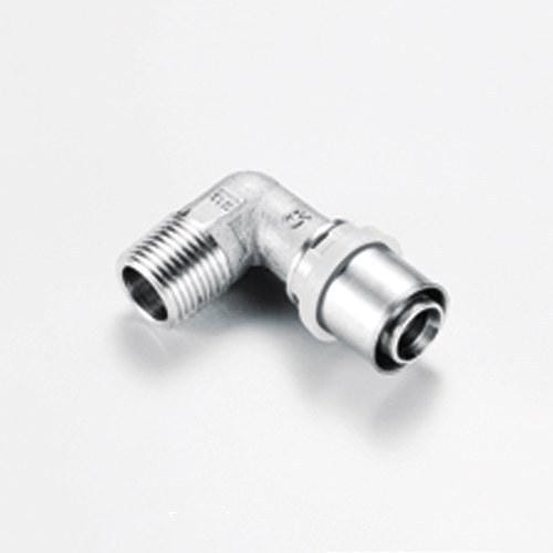 TIEMME - Racor codo 90° M 1654CTSN estañado diámetro 20x1/2" ISO228 para tubo multicapa