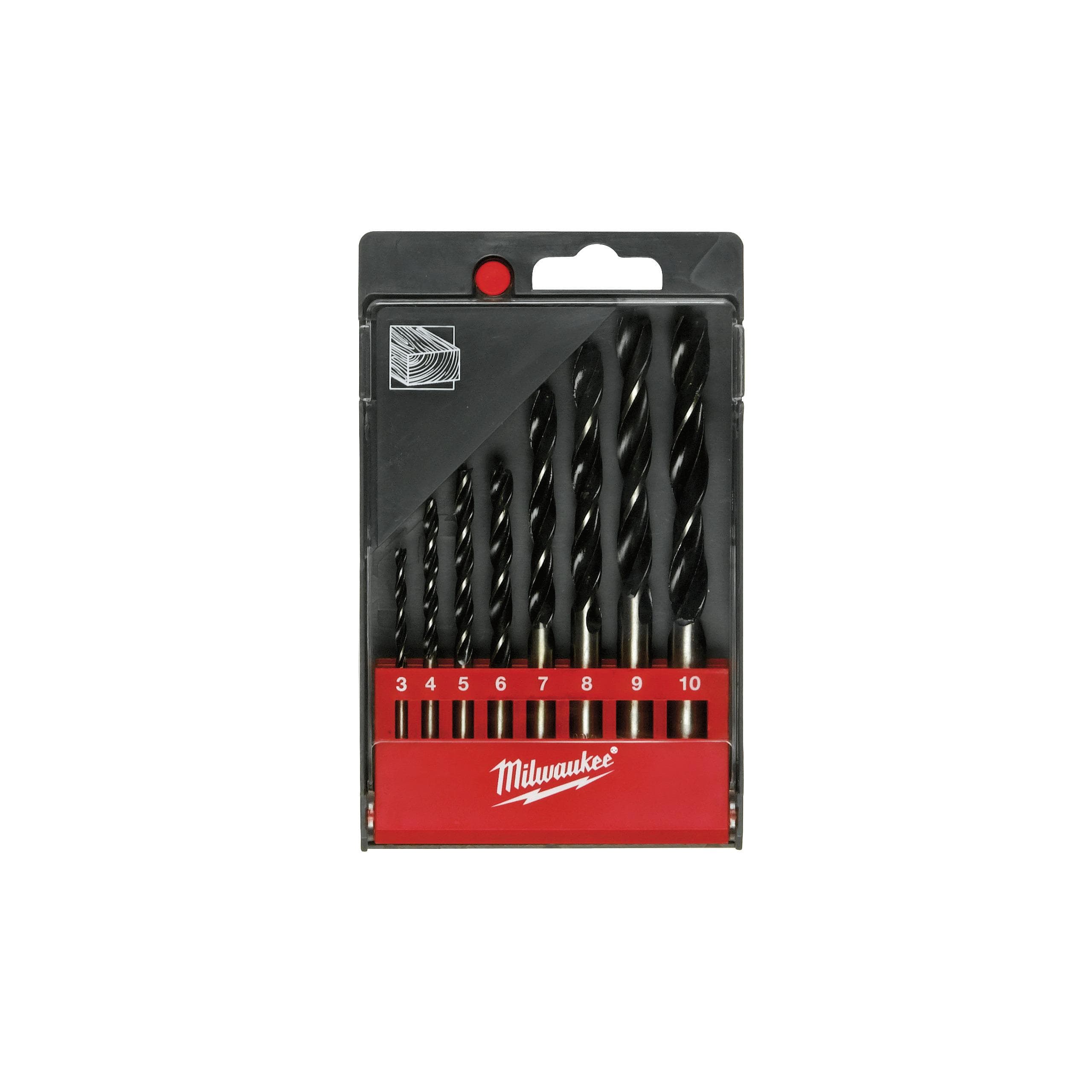 MILWAUKEE - ESTUCHE 8 BROCAS PARA MADERA 3/4/5/6/7/8/9/10 MM