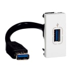 LEGRAND - Base datos Mosaic - USB 3.0 hembra - 1 módulo - preconectorizada - Blanco