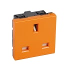 LEGRAND - Toma o base 2P+T gama Mosaic UK BS 13A 2 modulos. Red dedicada, color naranja
