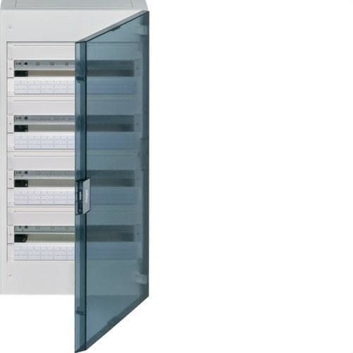 HAGER - Caja superficie VEGA VB 4 filas con 18 módulos puerta transparente