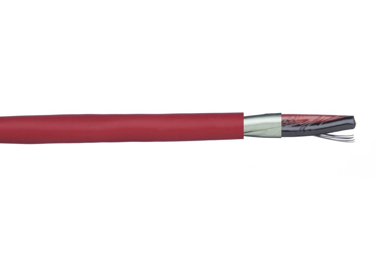 GESCABLE - Cable trenzado apantallado + funda 2x2,5 libre de halógenos rojo (Bobina 500m) (Dca)