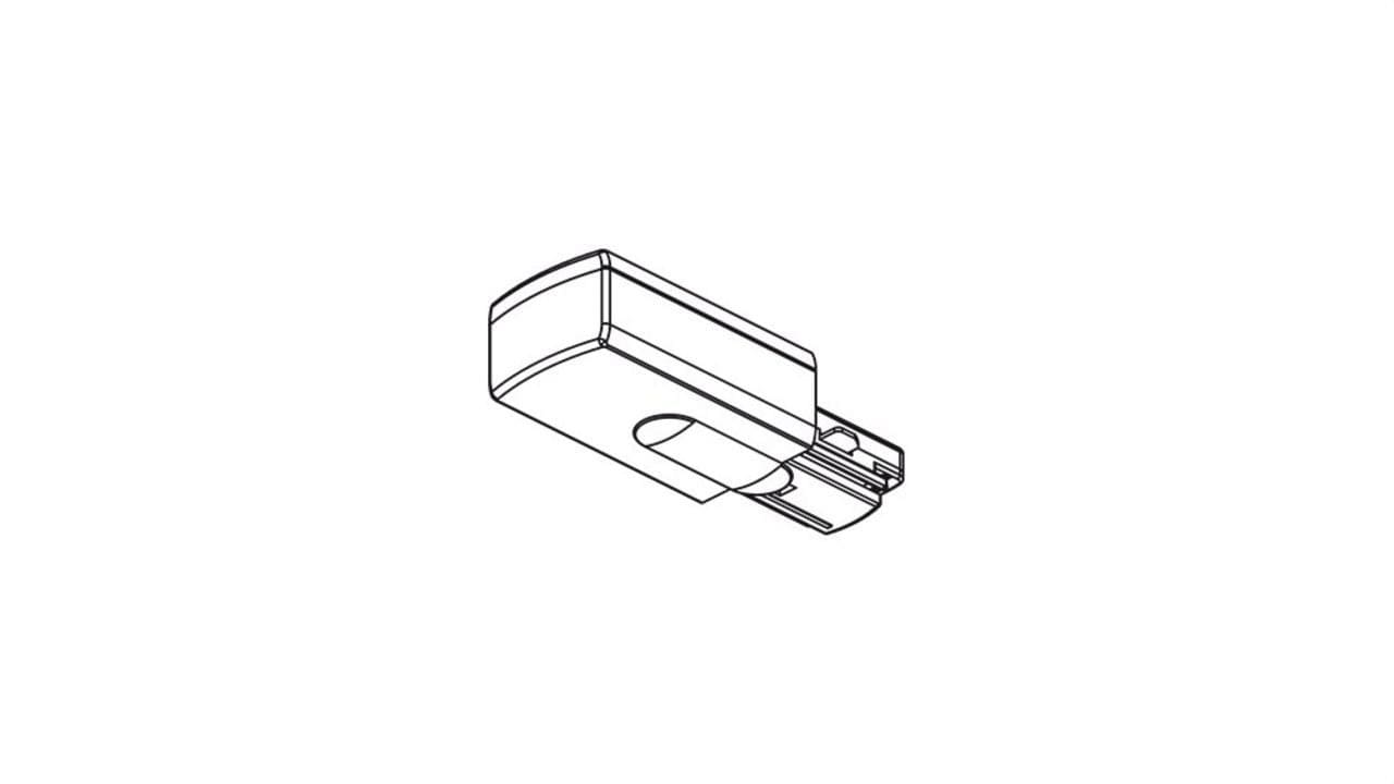ARKOSLIGHT - CONECTOR TRACK 230V 1L LIVE-END B NEGRO