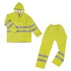 DELTA PLUS - Conjunto de lluvia alta visibilidad de poliuretano talla L amarillo fluor