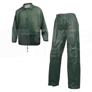 DELTA PLUS - Conjunto lluvia poliester pvc verde talla XL