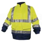 DELTA PLUS - Chaqueta de trabajo alta visibilidad Panostyle de poliéster con algodón talla M amarillo fluorrescente-azul marino