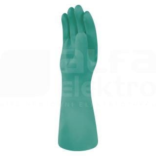DELTA PLUS - Juego guante nitrilo flocado 40cm verde 8/9 (1 par)
