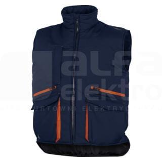DELTA PLUS - Chaleco multibolsillos de poliéster/algodón talla L azul marino-naranja