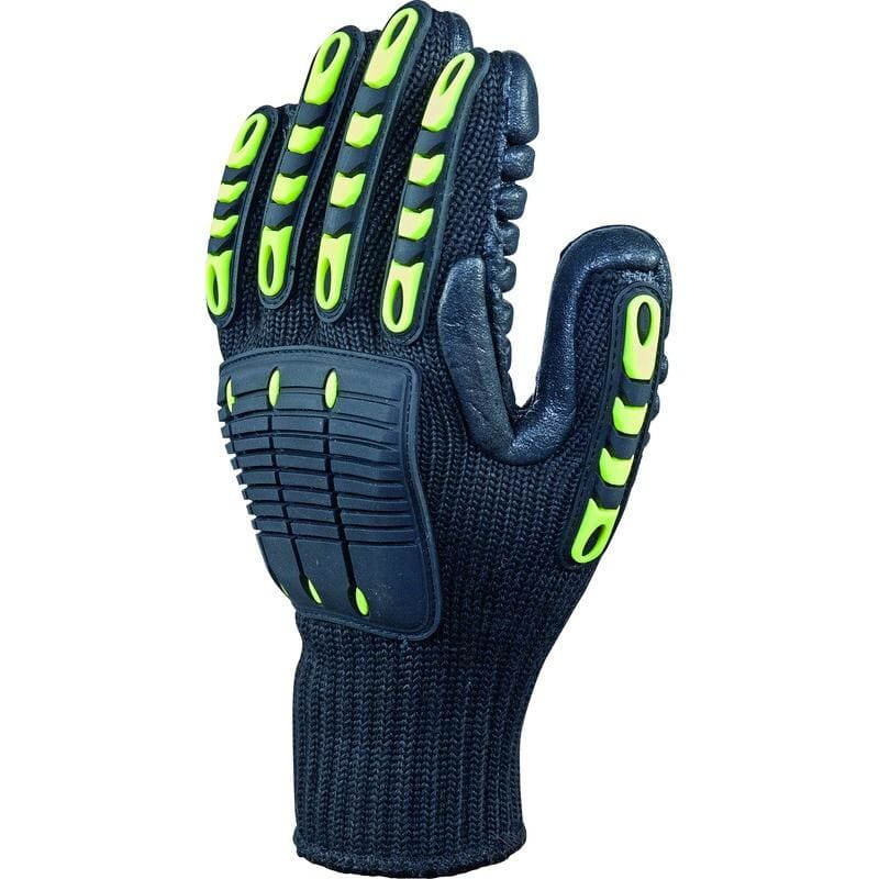 DELTA PLUS - Juego guante poliester elastano amarillo negro talla 10