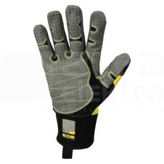 DELTA PLUS - Juego guante poliester poliuretano pvc amarillo talla 8 (1par)