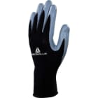DELTA PLUS - Guante punto poliester palma nitrilo negro/gris talla 10