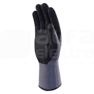 DELTA PLUS - Juego guante poliester nitrilo gris/negro talla 7 (1par)