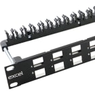 EXCEL - PANEL VACÍO 24 PUERTOS ANGULARES Y FRONTAL PLANO 1U NEGRO