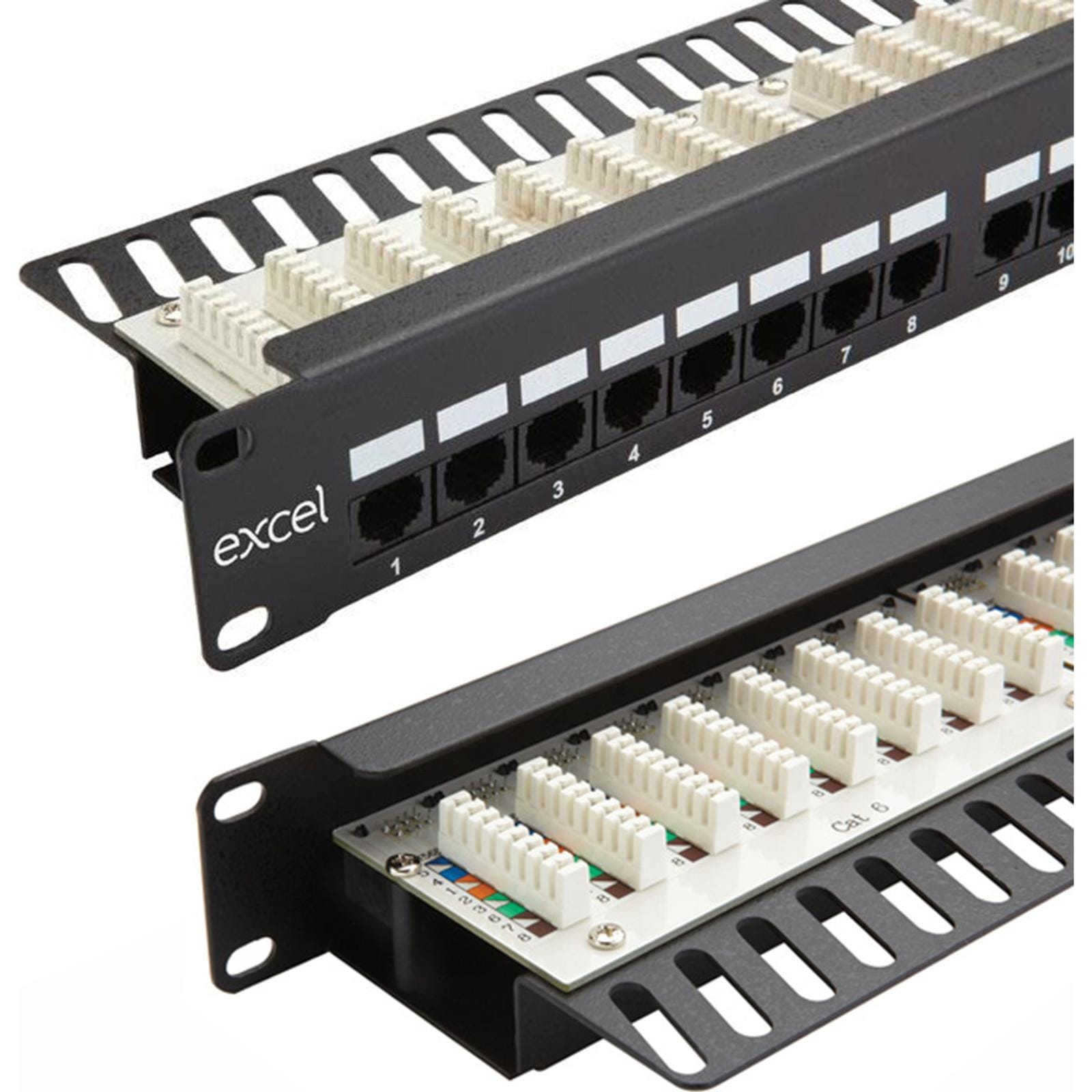 EXCEL - PANEL INTEGRADO 24 PUERTOS 1UA CAT.6 UTP CON BANDEJA TRASERA