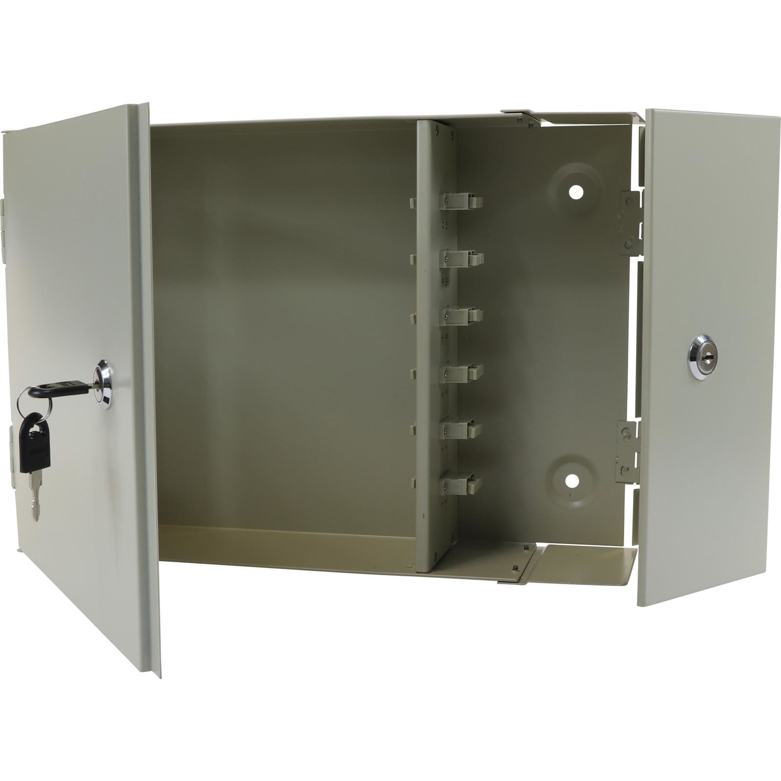 EXCEL - 06 PORT SC SIMPLEX 2 DOOR LOCKABLE PATCH BOX-LOADED