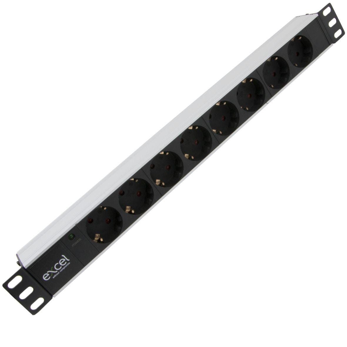 EXCEL - PDU CON 8 SCHUKO 16AMP SIN INTERRUPTOR CON INDICADOR LED