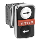 Schneider Electric - Pulsador XB4 triple-STOP-blanco rasante / rojo saliente / negro rasante 1 NA+1 NC+1 NA