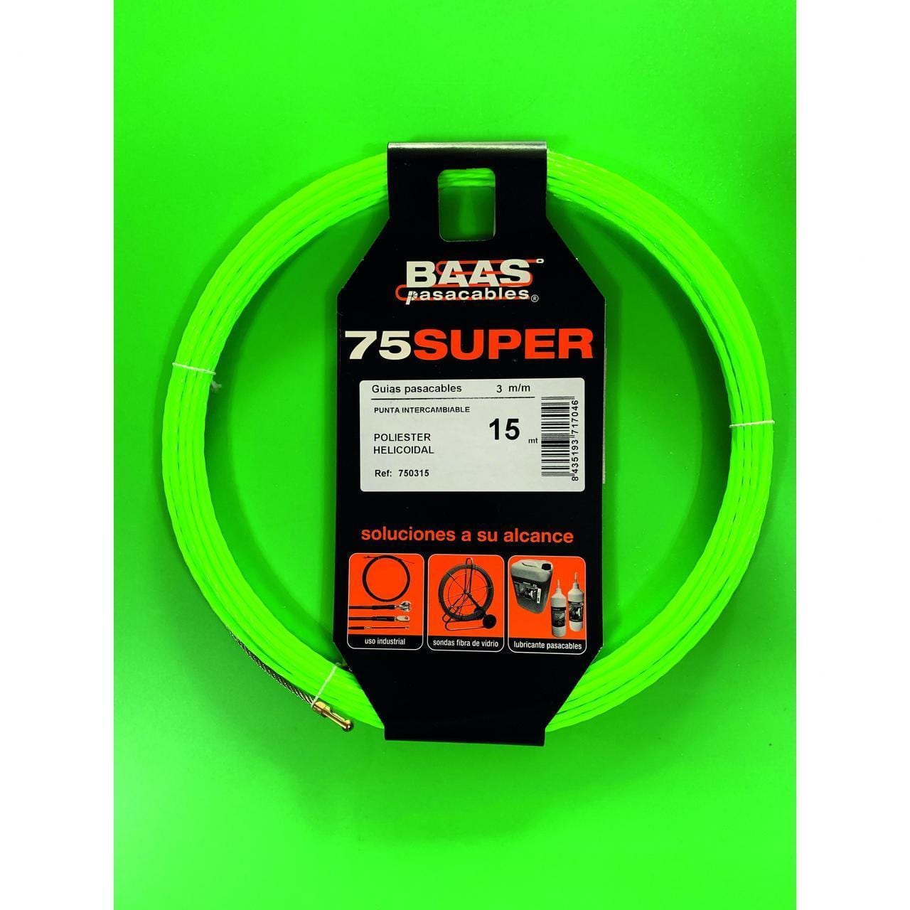 PROIMAN - GUIA PASACABLES HELICOIDAL POLIESTER P/INTER. 3M/M 10M.